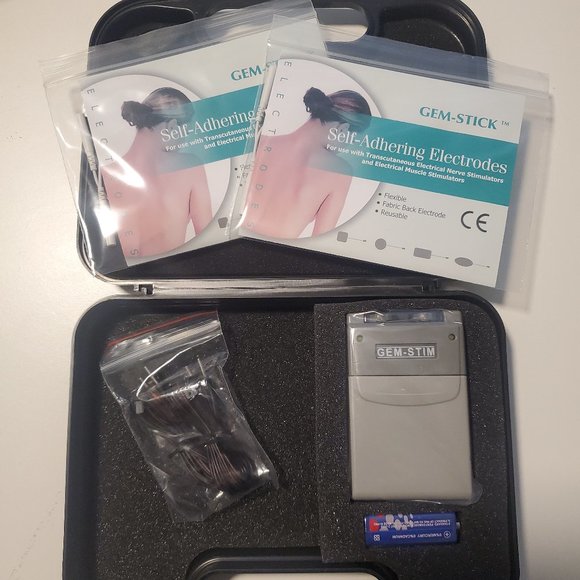 Gem-Stem Tens Unit and Electrodes with Case - Picture 2 of 2